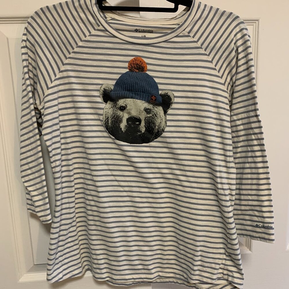 Columbia "Bear in a Cap" 3/4 Sleeve Tee Shirt